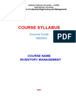 IS023IU Syllabus Inventory Management