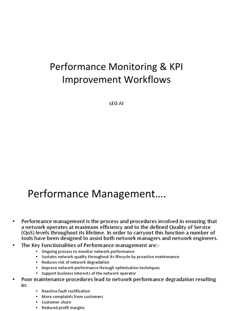 Performance Monitoring & KPI Improvement Workflows | PDF | Performance ...