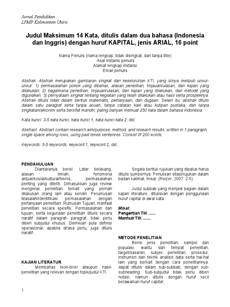 Panduan Penulisan Jurnal Pendidikan | PDF