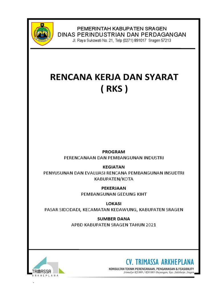 RKS Pembangunan Gedung Kiht Full | PDF