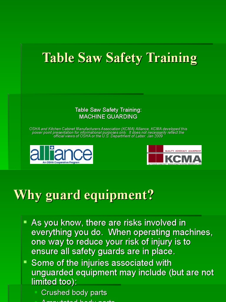 Table Saw Safety Final PDF Safety Blade
