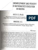 Reducing Unemployment and Poverty Level Through Mathematics Education in Nigeria.