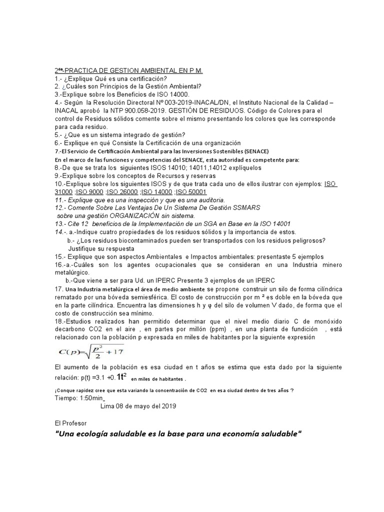 Gestión Ambiental y Certificaciones ISO | PDF | Residuos | Entorno natural