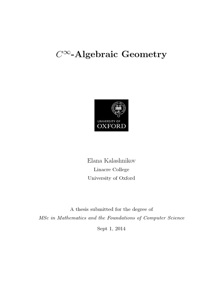 2014 Kalashnikov Smooth Algebraic Geometry PDF Differentiable