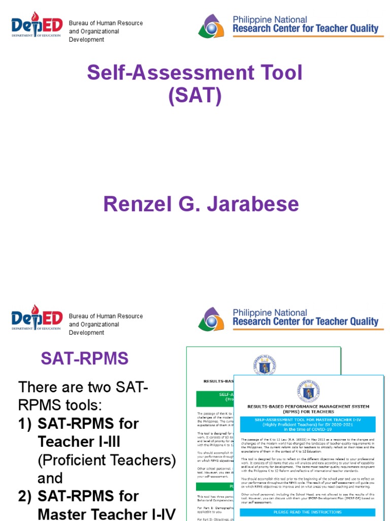 Self-Assessment Tool (SAT) : Renzel G. Jarabese | PDF | Computing