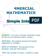 Commercial Mathematics: Simple Interest