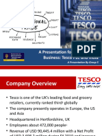 A Presentation For International Business: Tesco PLC and India