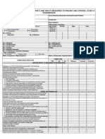 Checklist On Compliance With Safety and Health Measures To Prevent and Control Covid-19 Transmission