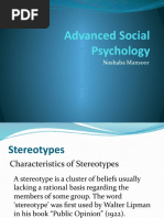 Adv. Social Psy Stereotypes