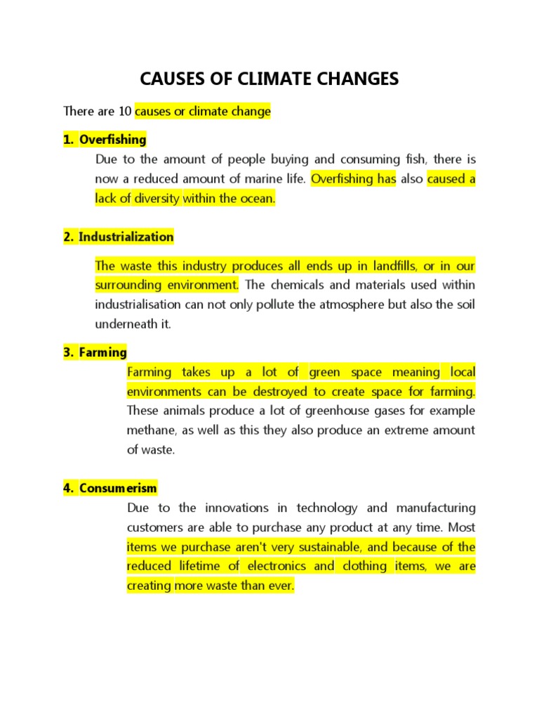 10 Key Causes of Climate Change | PDF | Climate Change | Fossil Fuels