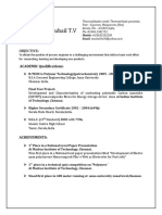 Resume of Polymer Process Engineer