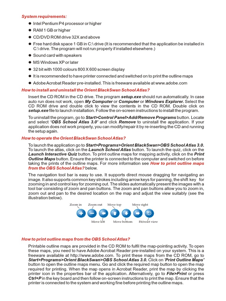System Requirements Zoom in Zoom Out Move Top Move Right PDF Map