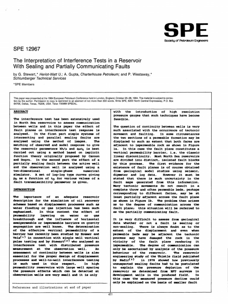 (1984 Stewart Et Al.) The Interpretation of Interference Tests in A ...