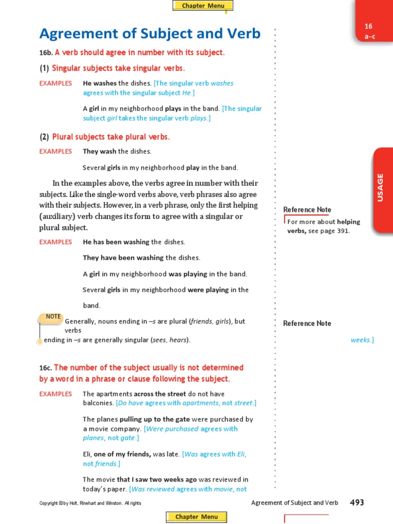Agreement of Subject and Verb | PDF | Grammatical Number | Subject ...