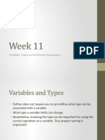 Python Variables, Types and Math Expressions