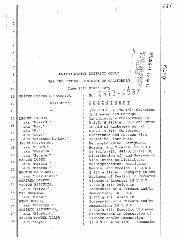 Florencia 13 Gang Indictment Overview | PDF | Gang | Organized Crime