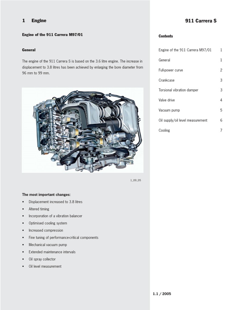 Porsche 997 Carrera S Engine Overview | PDF | Throttle | Engines