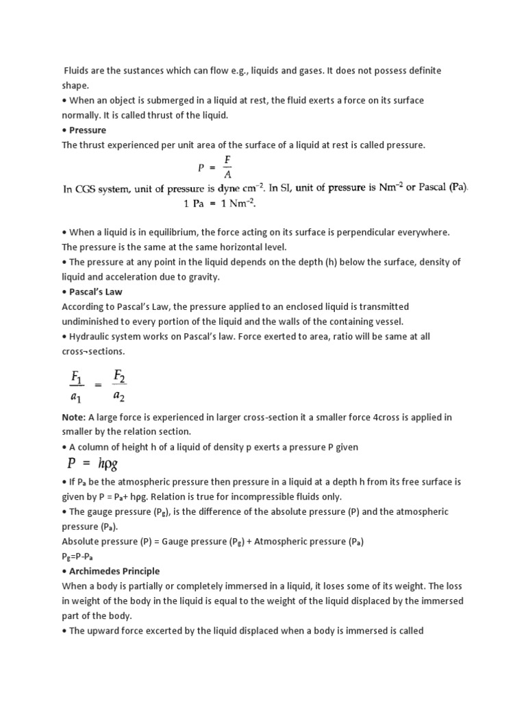 Understanding Fluid Mechanics Principles | PDF | Pressure | Liquids