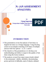 Iteman: (An Assessment Analysis) : Ujang Suparman