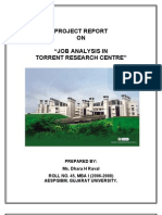 Job Analysis in Torrent Research Centre by Dhara
