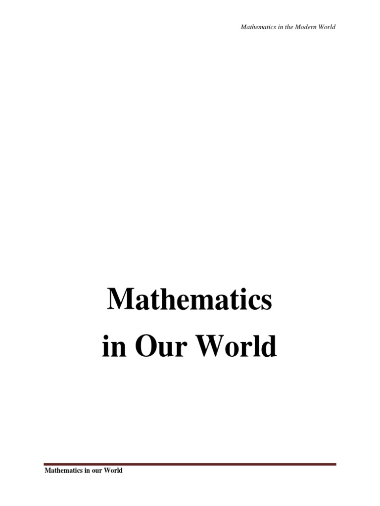 Mathematics in Our Modern World | PDF | Pattern | Mathematics