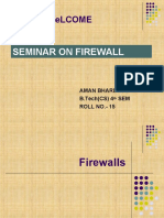 Welcome: Seminar On Firewall