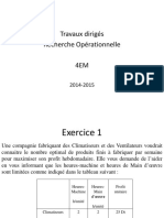 Travaux Dirigés Recherche Opérationnelle 4EM