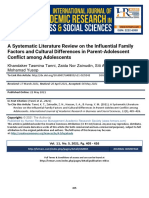 A Systematic Literature Review On The Influential Family Factors and Cultural Differences in Parent Adolescent Conflict Among Adolescents