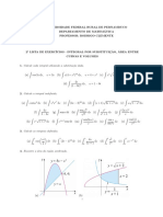 2 Lista de Exercícios - Integral Por Substituição, Área Entre Curvas e Volumes