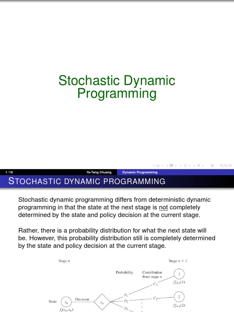 Stochastic Dynamic Programming | PDF | Gambling | Applied Mathematics