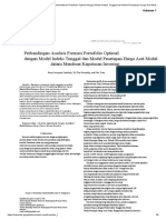 Perbandingan Analisis Pembentukan Portofolio Optimal Dengan Model Indeks Tunggal Dan Model Penetapan Harga Aset Modal Dalam Berinvestasi