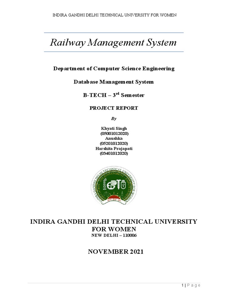 Railway Reservation System Project Report | PDF | Databases ...