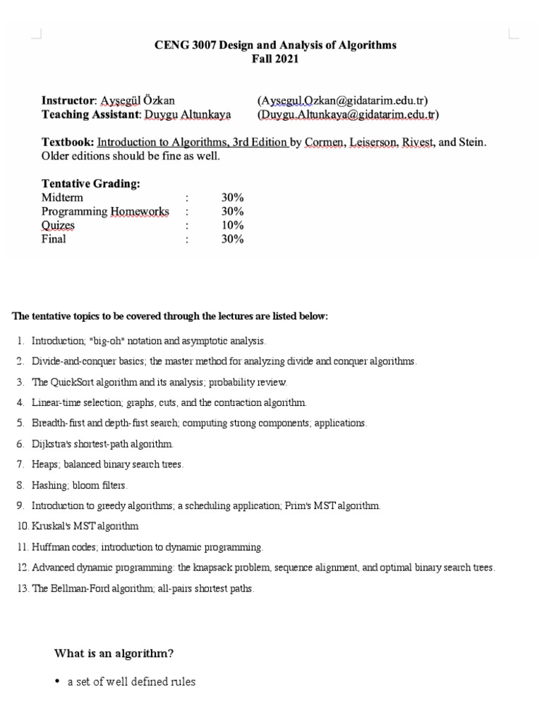 Comprehensive Algorithm Lecture Topics | PDF | Teaching Methods ...