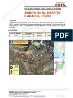 Reporte Preliminar Nº 2835 - 27nov2021 - Deslizamiento en El Distrito de Ananea - Puno