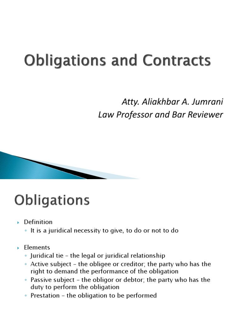 Understanding Legal Obligations | PDF | Law Of Obligations | Payments