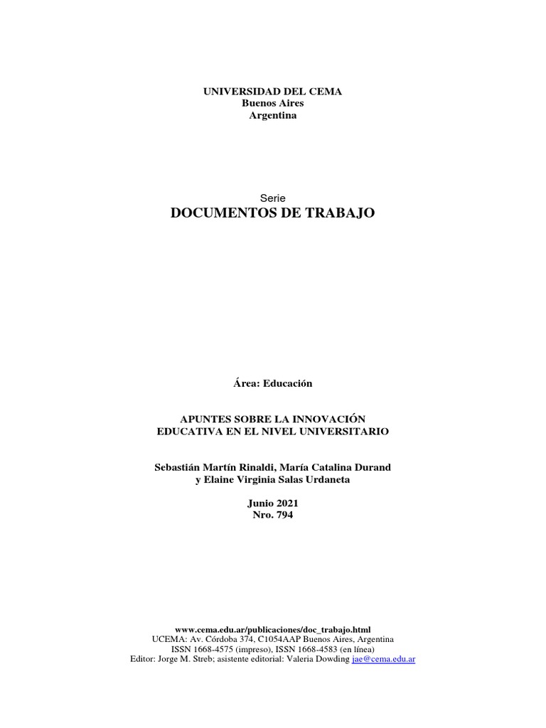 Innovación Educativa Universitaria 2021 | PDF | Plan de estudios ...