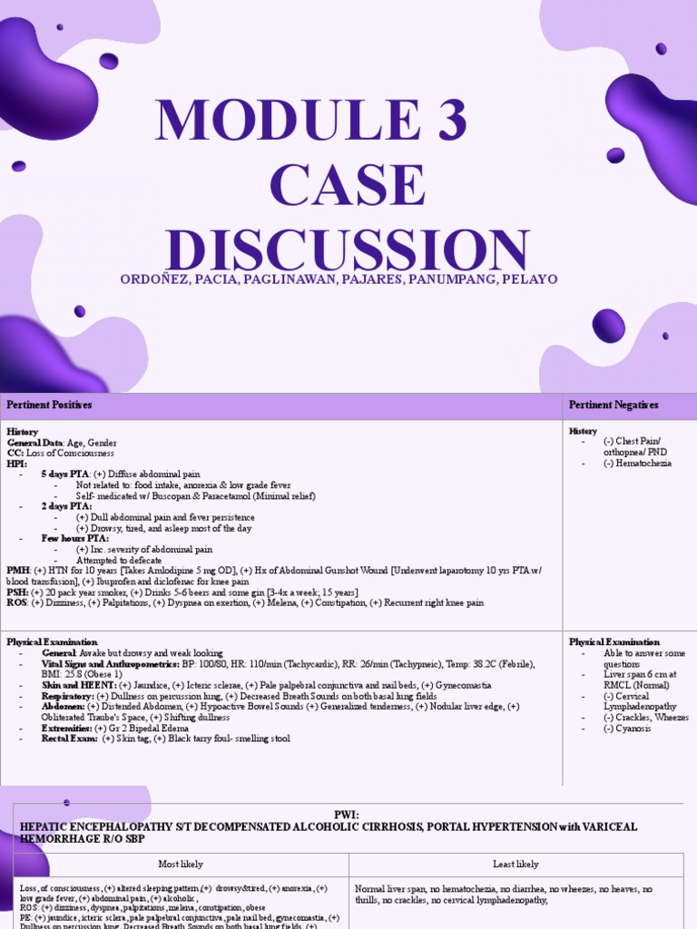 MOD3 Case Application1 GRP D3 | PDF | Cirrhosis | Hepatitis