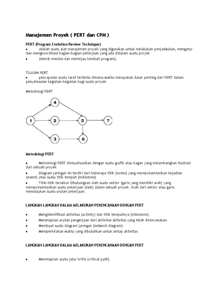 Perbandingan Metode PERT dan CPM | PDF | Komputer