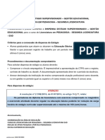 Critérios Dispensa de Estágio Gestão Educacional