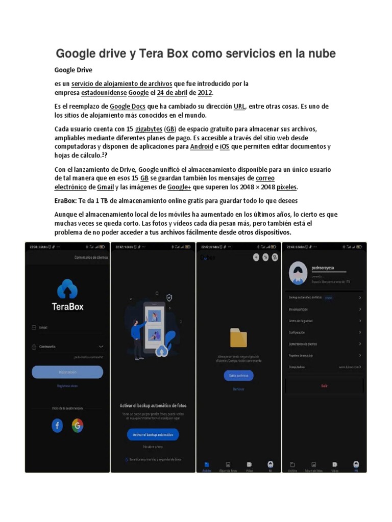 Google Drive vs TeraBox: Comparativa de Almacenamiento en la Nube | PDF ...