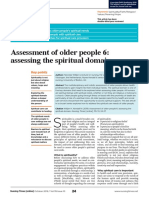 Assessment of Older People 6: Assessing The Spiritual Domain