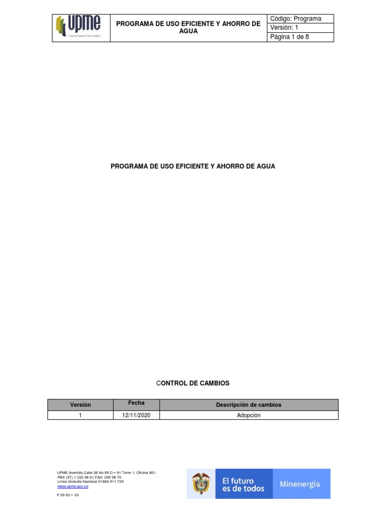 Programa de Ahorro y Uso Eficiente del Agua | PDF | Agua | Consumo ...