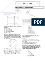 Lista de exercícios de geometria com questões sobre figuras planas