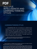 MULTIPLE INTELLIGENCES AND LEARNING THINKING STYLES