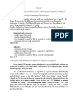 Seminar 7 Proto-Germanic Morphology. The Nominal Parts of Speech. 1 The Adjective. Morphological Categories of The Adjective