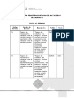 Requisito para Registro Sanitario de Matadero y Transporte