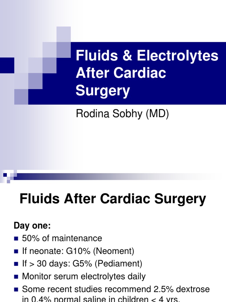 Fluids After Cardiac Surgery PDF Intravenous Therapy Electrolyte