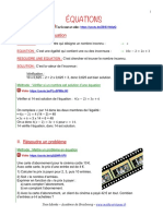 Équations: I. Solution D'une Équation