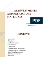 Dental Investments and Refractory Materials