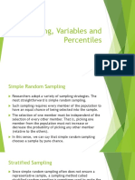 Sampling, Variables and Percentiles